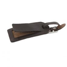 Italian Leather Luggage Tag (Brown)
